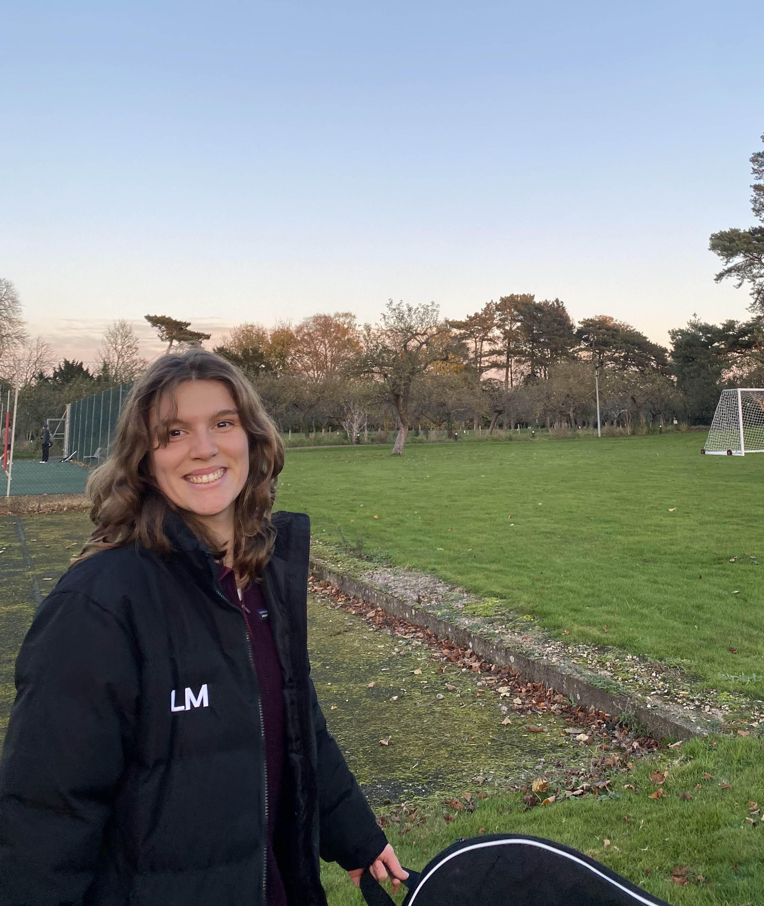 Lizzie in the Girton grounds