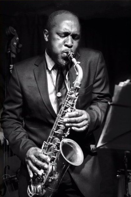 Tony Kofi plays saxophone