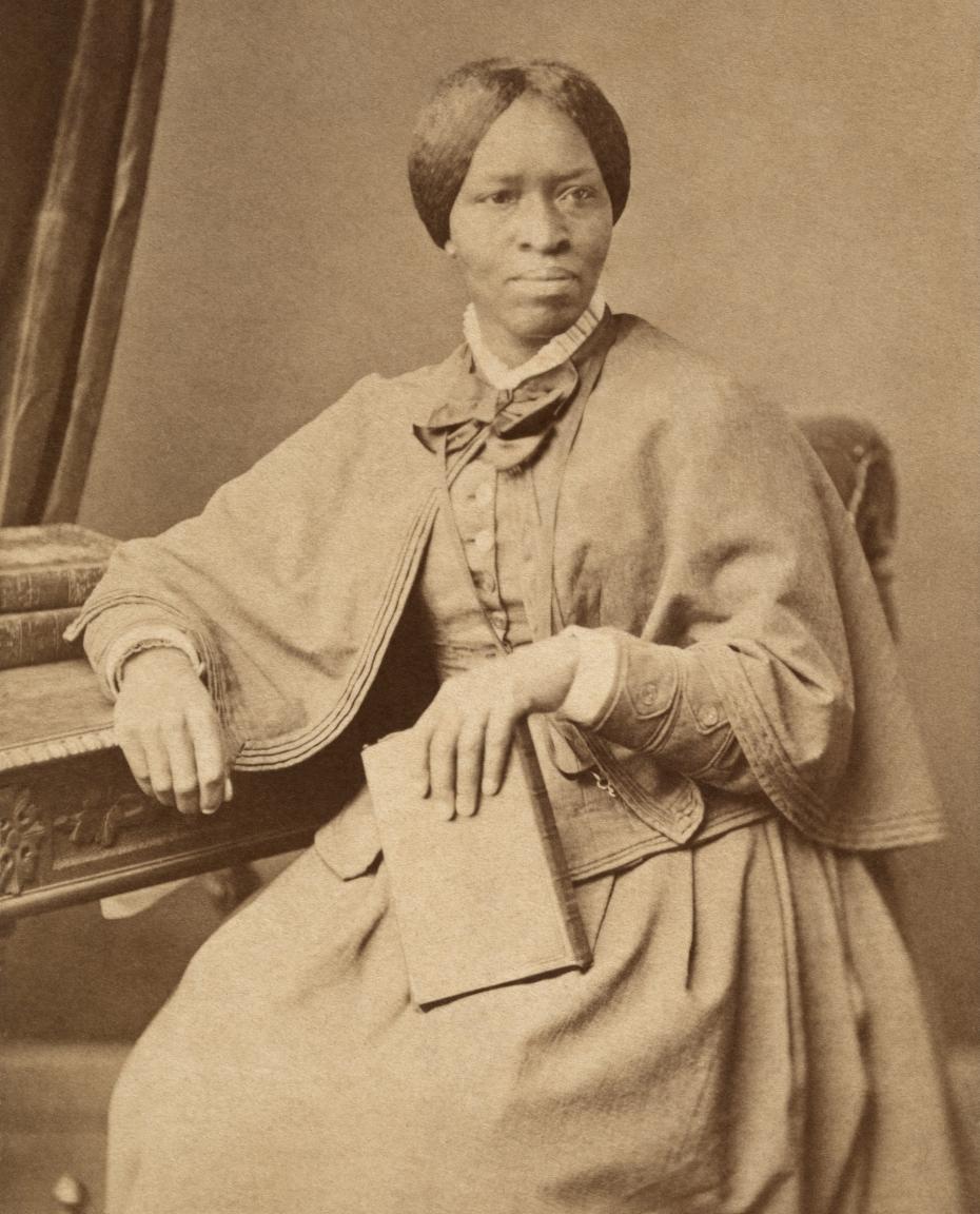 Amanda Berry Smith by T B Lartchmore, circa 1885, photograph in the public domain, original held by the United States National Portrait Gallery.